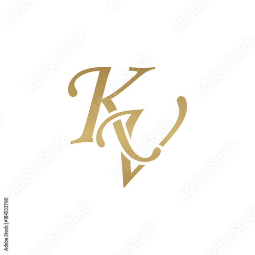 Initial Letter Kv Overlapping Elegant Monogram Logo Luxury