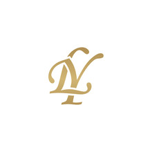 Initial Letter LY, Overlapping Elegant Monogram Logo, Luxury Golden Color