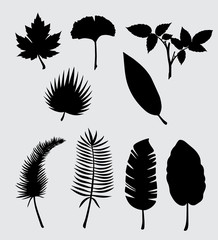 Poster - leaf nature silhouette Good use for symbol, logo, web icon, mascot, sign, sticker, or any design you want
