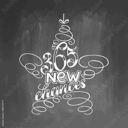 Fényképezés 365 new chances lettering framed in star tree toy