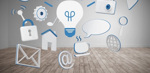 Poster - Composite image of various internet icons