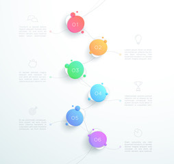 Poster - vector abstract 3d number 1 to 6 step infographic page layout