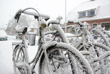 Bicycles In The Snow