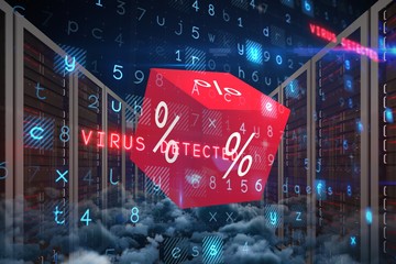 Poster - Composite image of virus background