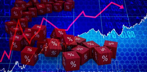 Poster - Composite image of vector icon of percentage symbol