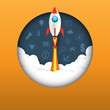 © Man As Thep - Business startup concept.Rocket ship launch icon business strategy concept.Vector illustration.