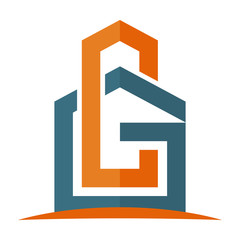 icon logo for the construction business, with combination of the initials G & C