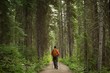 © Wavebreak Media - Hiker with backpack walking on the road