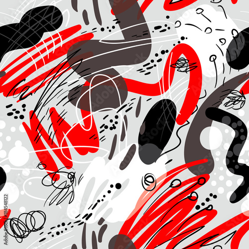 Tapety do gabinetu doodle-szkicowy-abstrakcjonistyczny-bezszwowy-wzor