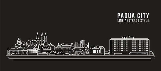 Cityscape Building Line art Vector Illustration design - Padua city