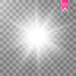 Glow light effect. Star burst with sparkles. Vector