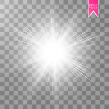 Glow Light Effect. Star Burst With Sparkles. Vector
