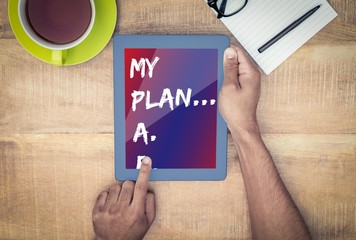 Poster - Composite image of list of plan from a to e 