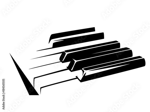 Plakaty pianino  klawiatura-fortepianowa-prosty-czarno-bialy-projekt-wektorowy