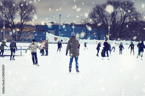 Cuadros en Lienzo public outdoor ice skating rink in Riga, Latvia