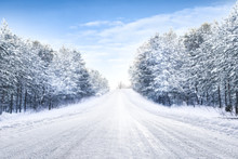 Winter Road Background 