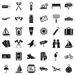 Poster - Destination icons set, simple style