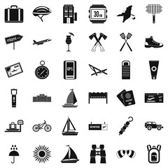Poster - Navigation icons set, simple style