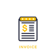 Poster - Invoice vector icon on white