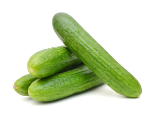 Fresh cucumbers isolated on white