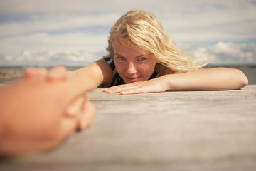 Young Woman sitting outdoors