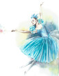 Ballerina fairy ballet dancer nutcracker watercolor painting illustration isolated on white background