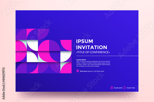 Invitation Template Modern Colorful Geometric Pattern With