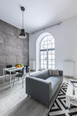 Dining space in loft apartment