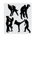 Wall Mural - fighting male and female gesture silhouette Good use for symbol, logo, web icon, mascot, sign, sticker, or any design you want
