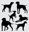vizsla dog pet mammal animal silhouette good use for symbol, logo, web icon, mascot, sticker, sign, or any design you want.
