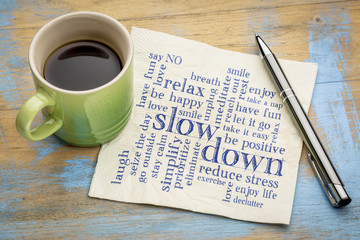 Wall Mural - reducing stress tips word cloud