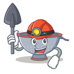 Poster - Miner colander utensil character cartoon