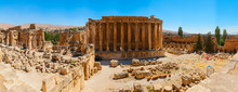 Baalbek Ancient City In Lebanon.Heliopolis Temple Complex.near The Border With Syria.Panorama.remains