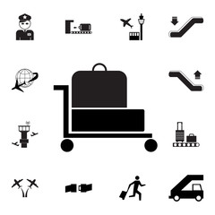 Poster - trolley luggage icon. Set of airport element icons. Premium quality aviation graphic design collection icons for websites, web design, mobile app