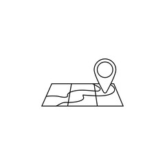Poster - Point on map line Icon. Travel line icon. Element of rest icon. Premium quality graphic design. Signs, outline symbols collection icon for websites, web design, mobile app
