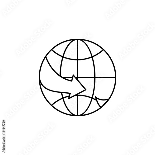 Arrow Over The World Line Icon Travel Line Icon Element Of Rest Icon Premium Quality Graphic Design Signs Outline Symbols Collection Icon For Websites Web Design Mobile App Stock Vector Adobe