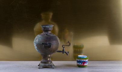 Poster - ancient copper samovar