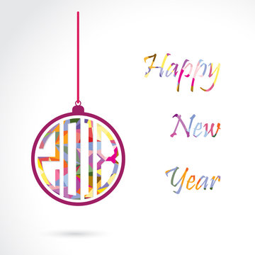 Happy New Year 2018 card design.Vector Illustration