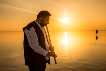 Canvas Print - sunset and photo shoot in salt lake