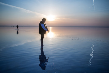 Canvas Print - sunset and photo shoot in salt lake