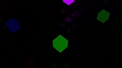 Poster - 3d rendered loopable abstract background with rotation elements. Square and cube forms structure.