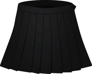 black pleated skirt. vector illustration