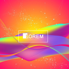 Poster - Colorful fluid waves with gradients. Futuristic trendy design. Modern vector template for your design