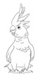 Cockatoo bird line art 04. Good use for symbol, logo, web icon, mascot, sign, coloring, or any design you want.