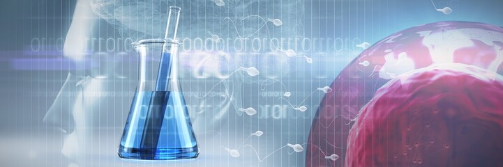 Poster - Composite image of digitally image of brain interface