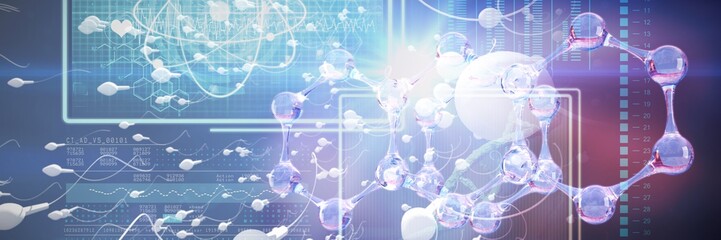 Poster - Composite image of atom and dna helix interface