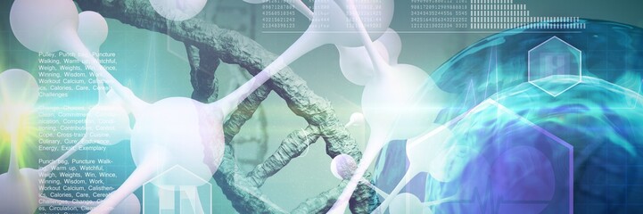 Poster - Composite image of digital image of dna helix