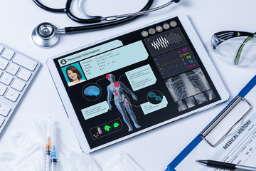 Electronic medical record concept.