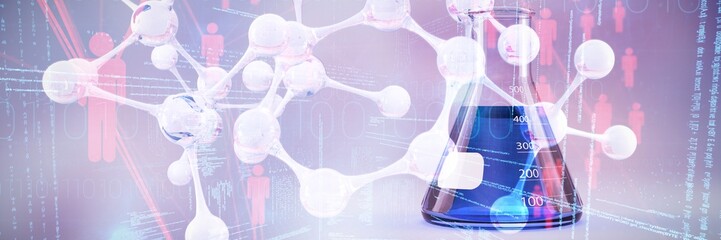 Poster - Composite image of dna structure