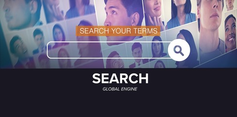 Poster - Composite image of digital composite image of search engine logo